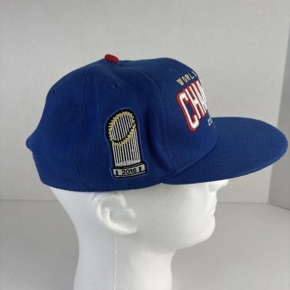 New Era Chicago Cubs Hat Mens OSFM 2016 World Series Champions Blue Snapback MLB